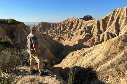 looking out over deserts of bardenas reales