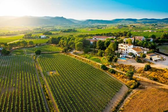 winery hotel from above penedes catalonia