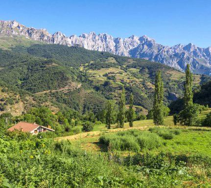 Spain picos de europa picos de europa mountains next to fuente de village cantabria spain