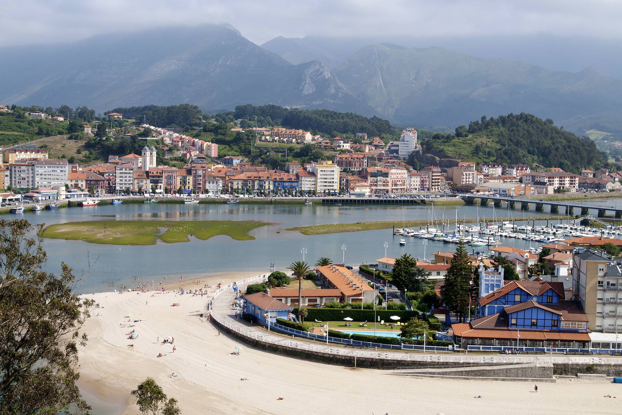 Spain picos de europa ribadesella town and beach