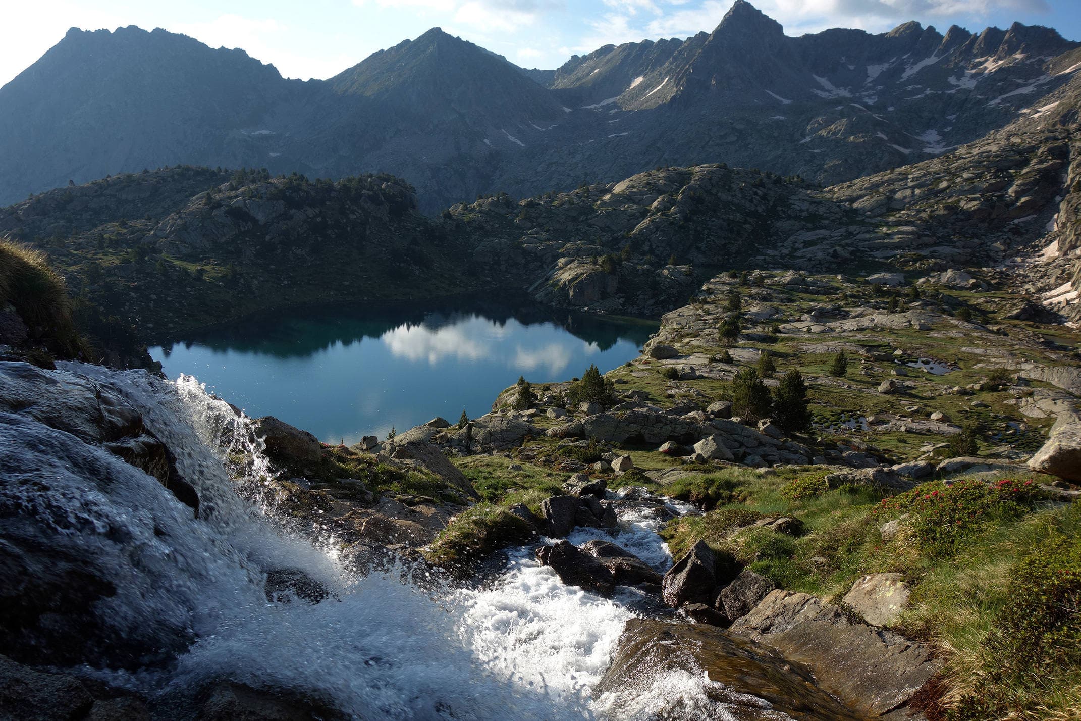 Spain pyrenees catalonia aiguestortes summer waterfall c diego pura