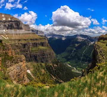 ordesa valley on a sunny day