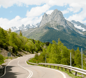 empty road spanish pyrenees