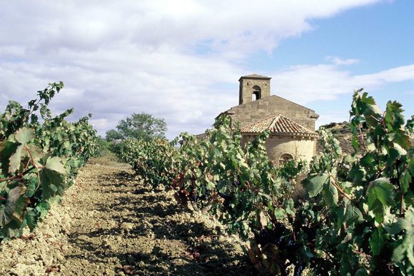 Spain rioja vineyards chapel