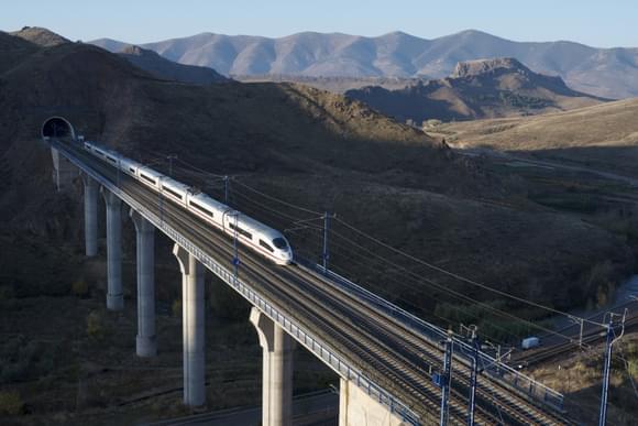 spain train through countryside