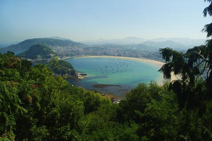 view over la concha bay, san sebastian