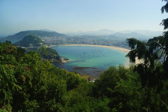 looking down la concha bay san sebastian