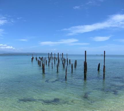 Costa rica caribbean cahuita national park rusting pier