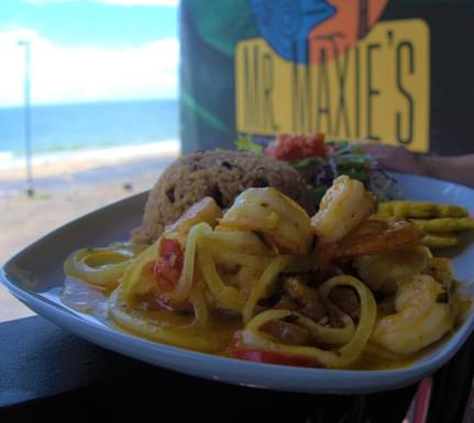 Costa rica caribbean manzanillo beach maxis shrimp dish